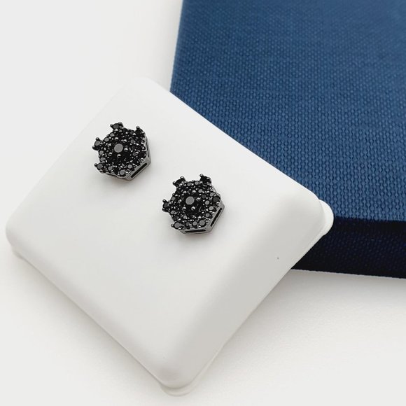 - "925 Sterling Silver Plated CZ Earrings, INUS1BR181 - Picture 4 of 9